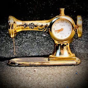 Elgin Sewing Machine Quartz Clock Paper Weight